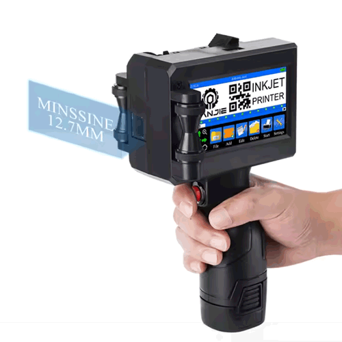 Handheld inkjet Printer for products date, logo, barcode, QR, batch number